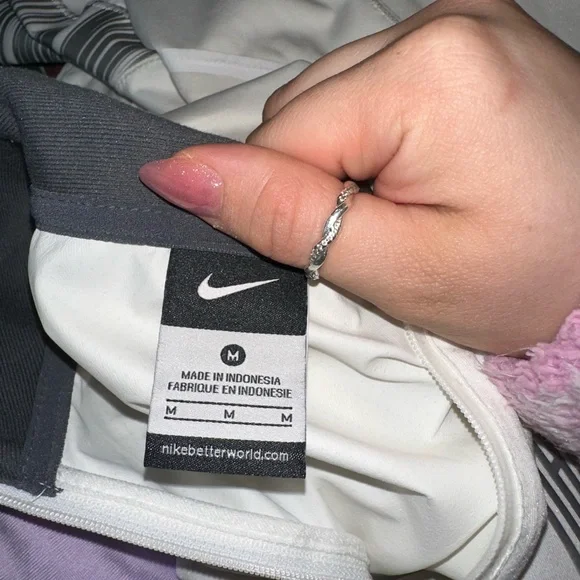 Nike (Medium) White//Grey Ohio State 3/4 Zip Up Pullover with Drawstring Waist - Picture 14 of 15